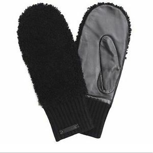 COACH Shearling Leather & Wool Mittens